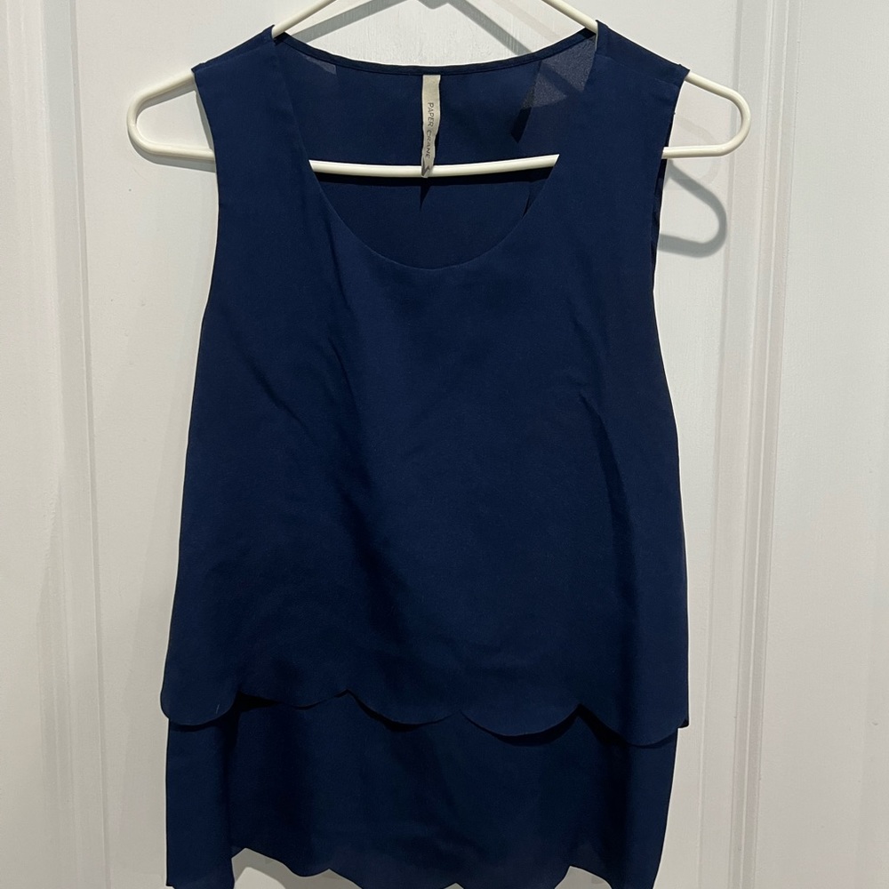 Paper Crane Tiered Front Nave Blouse, Sz M